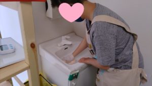 念願の洗面台掃除デビュー